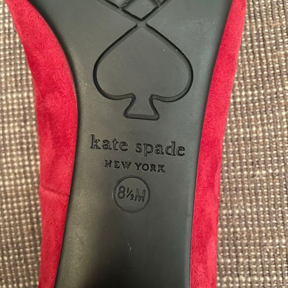 Kate Spade red suede block heel women’s shoe size 8.5 - Picture 15 of 15